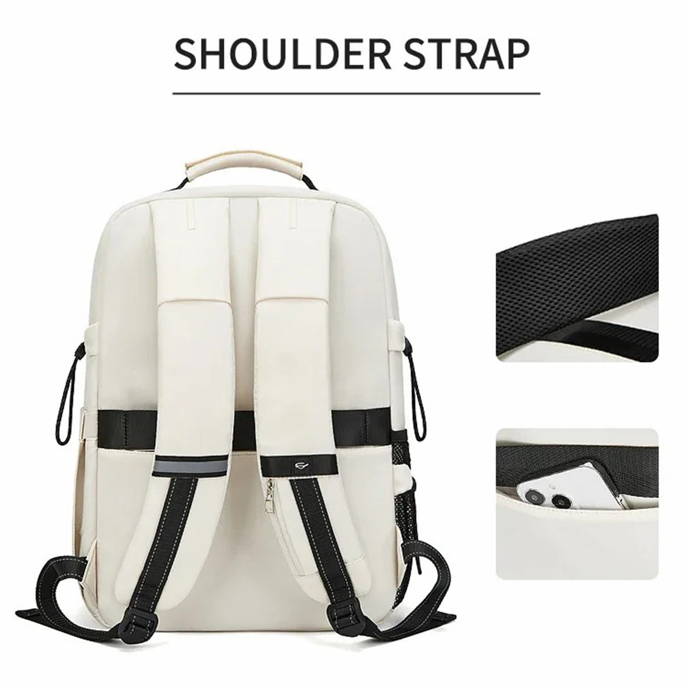 2287 Men's Travel Backpack Nylon Dual Shoulders Bag Large Laptop Bag - Beige 2287 Men's Travel Backpack Nylon Dual Shoulders Bag Large Laptop Bag - Beige